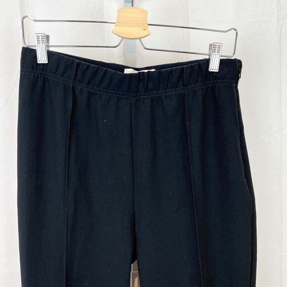 by ANTHROPOLOGIE Petite M PM Pintuck Pleat Flat Front Side Zip Ankle Pants Black - Picture 5 of 9